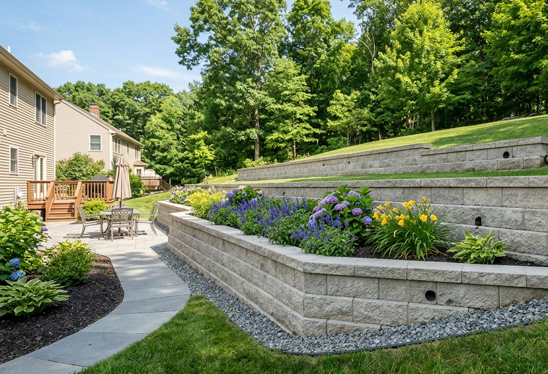 retaining wall created by concrete experts