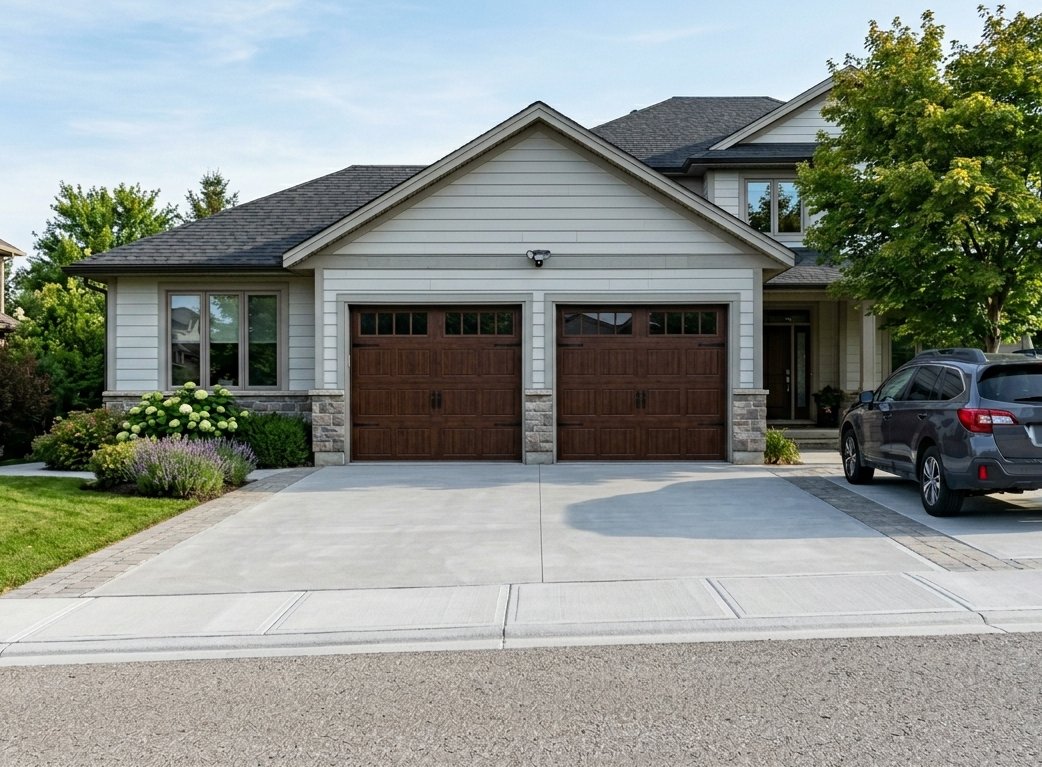 concrete garage entrance