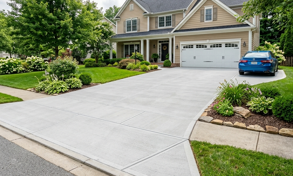 concrete garage entrance