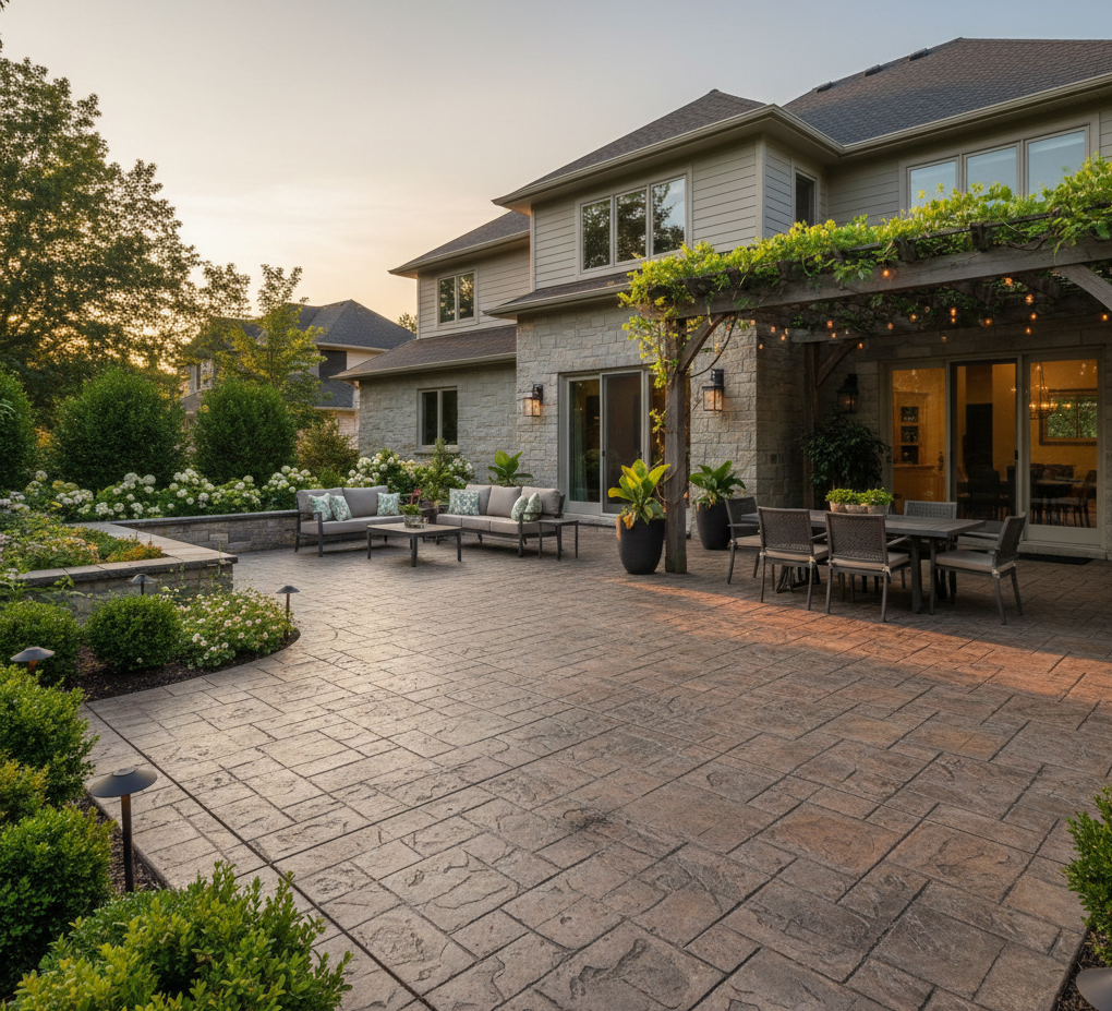 Concrete patio completed by experts with years of experience