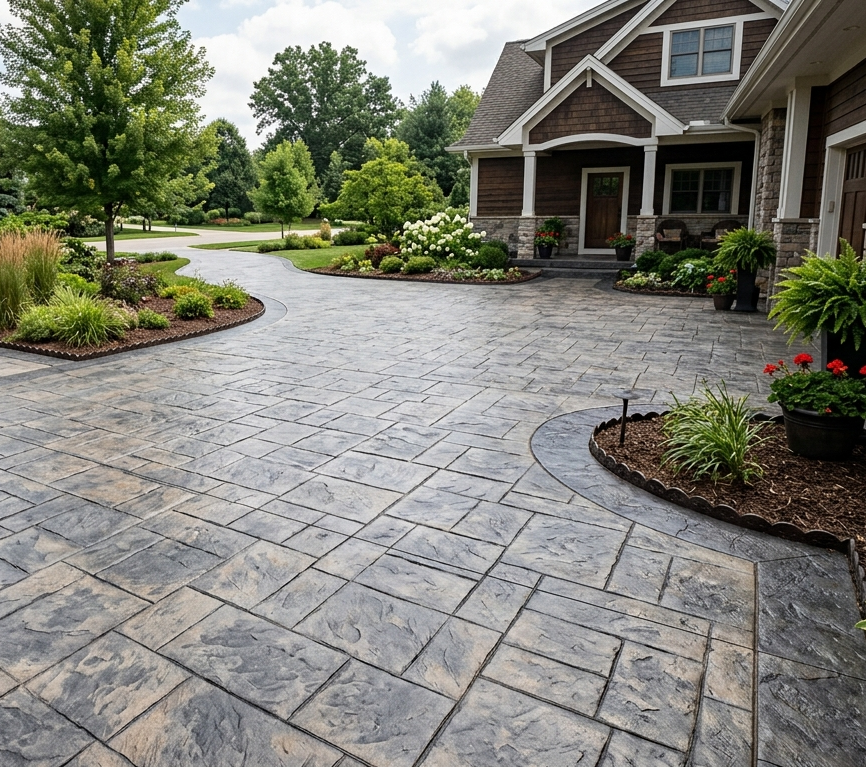 stamped concrete work done by professionals