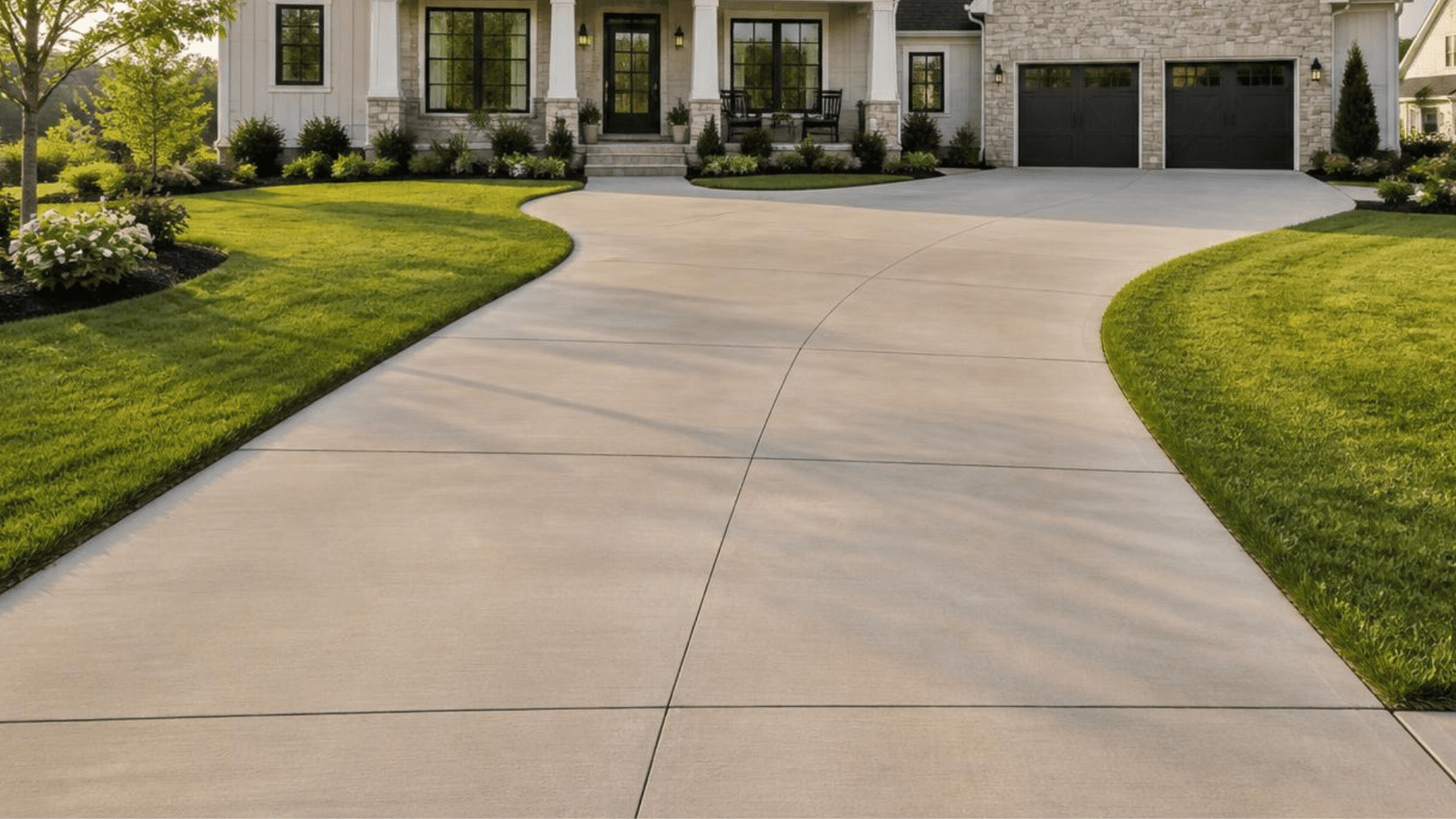 recent built driveway, ready to be used